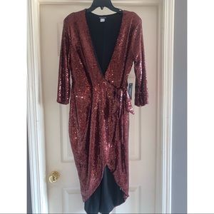 Sequin Tulip Wrap Dress